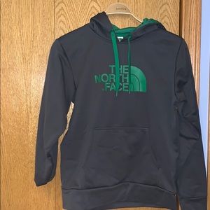 Gray Northface Sweatshirt with Green Accents
